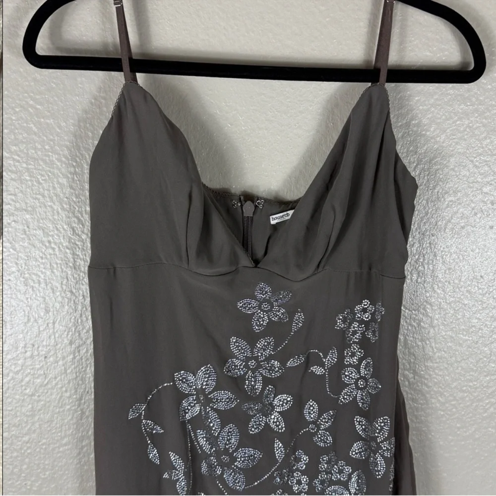 House of CB Blanca Smoke Crystal Embellished Midi Dress - Picture 5 of 14